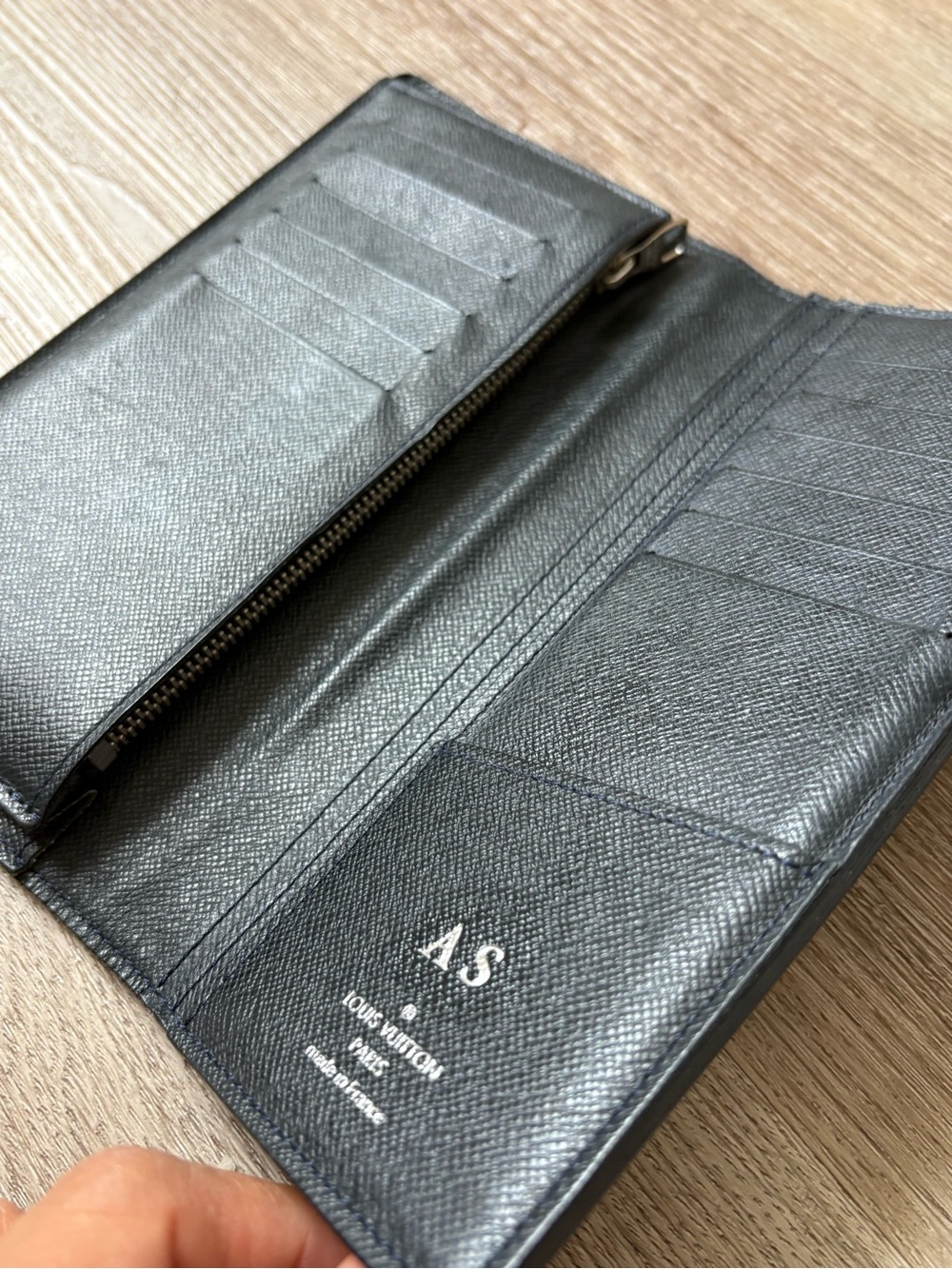 Louis Vuitton LV navy blue Leather Slim Wallet - Classic Bifold - Picture 5 of 6